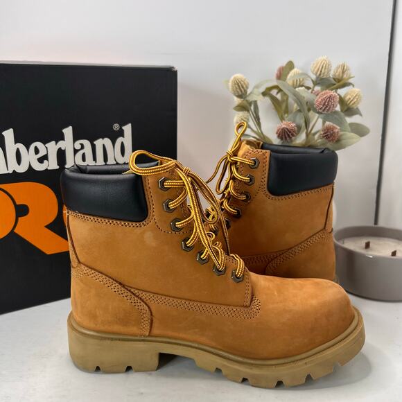 Timberland PRO Sawhorse 6" Composite Safety Toe Boots Wheat Men 6M - Picture 6 of 10